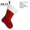 Soft Plush Gift Bags for Family 18 Inch Christmas Stocking, Classic Large Fireplace Hanging Stocking Red White Xmas Party Ornaments with Cuff