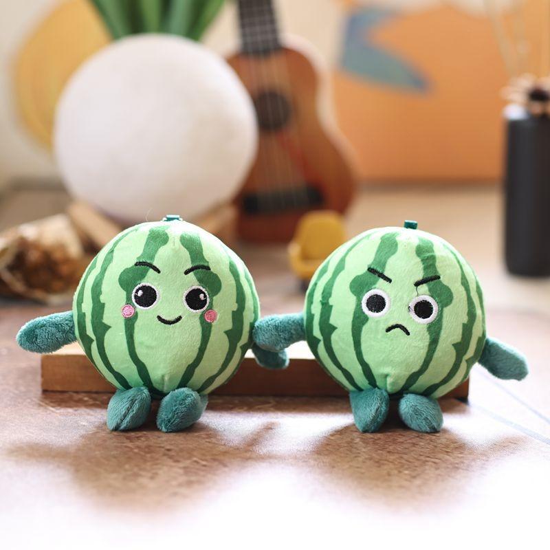 Cute Watermelon Plush Keychain With Soft Short Hair For Bag Decor And Gifts