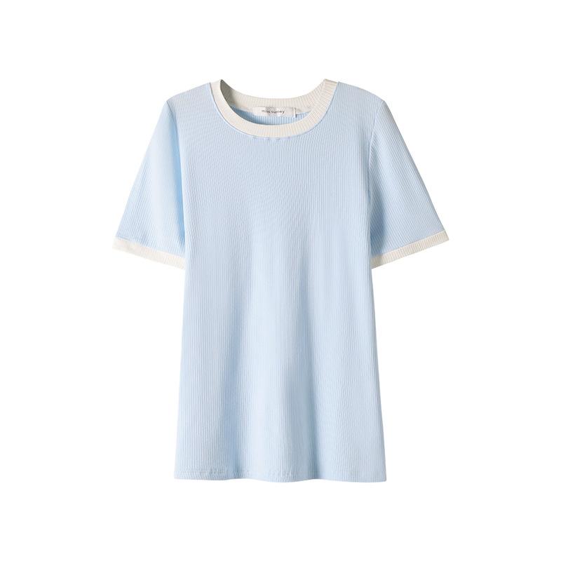 New Short-sleeved Slim Women's T-shirt Summer Basic Small Fresh Student Round Neck Top Tees