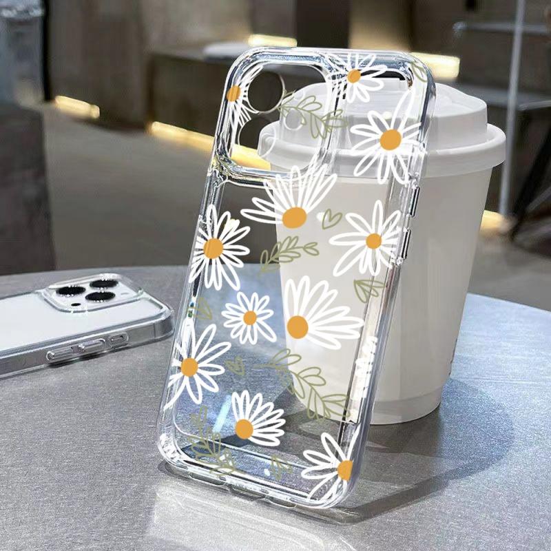 Прозрачный чехол для телефона Цветочный чехол для Samsung Galaxy Note 20 S23 S21 Ultra S22 S20 FE Plus A14 A34 A35 A52 A05 A05S A53 A04 A04E