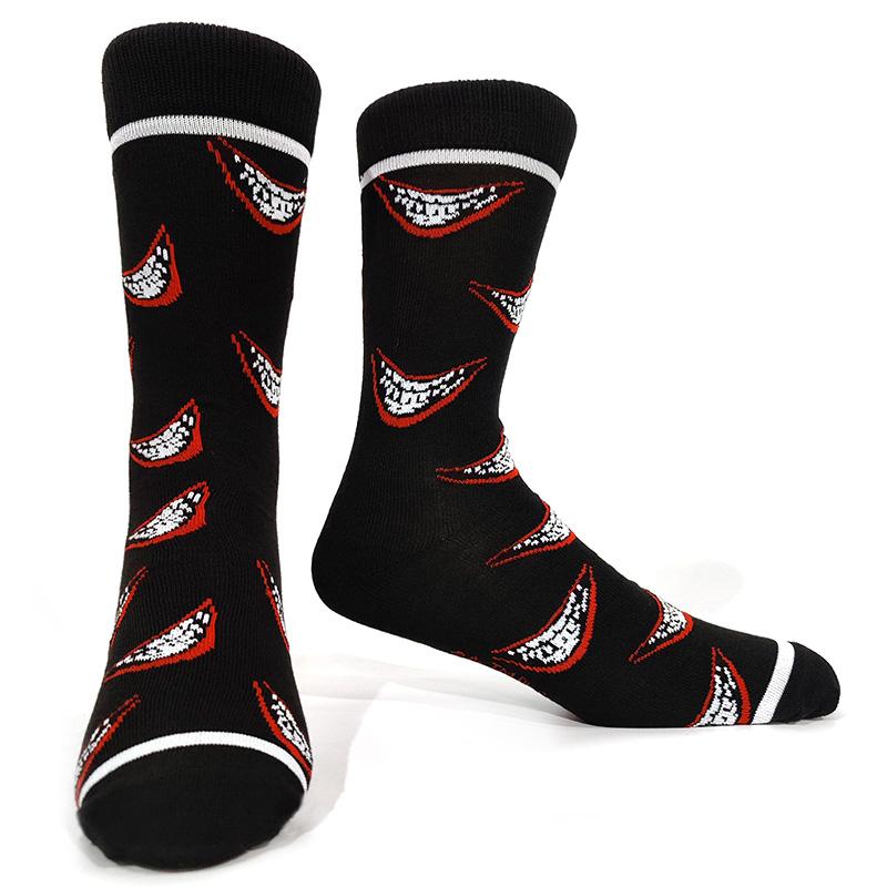 Новинка, веселые мужские носки с рисунком из хлопка, покер, корги, лягушка, сумасшедший бургер, пиранья, волк, авокадо, орел