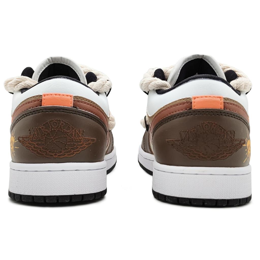 Jordan Air Jordan 1 'Panda Low top Винтажные Баскетбольные Кроссовки Женские Бежево-Коричневые DC0774-101(Команда131-)