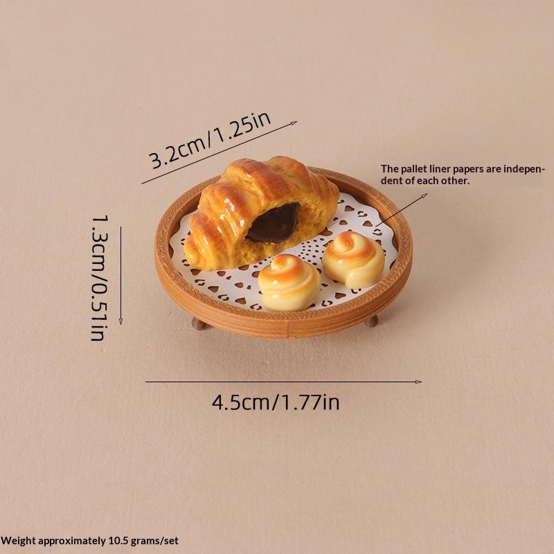 Реалистичный кукольный домик, миниатюрный набор кофе и выпечки, поднос с едой, аксессуар для кукольного домика, диорамы, арт-декор, коллекция, подарок