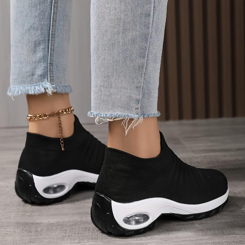 Plus Size Women's Shoes Air Cushion Fly Woven Casual Shoes Slippers Fashion Sneakers