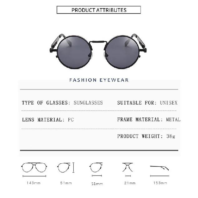 Винтажные солнцезащитные очки в стиле панк, мужские ретро в круглой металлической оправе, женские солнцезащитные очки, модные очки Gafas sol mujer UV400