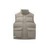 Life Series FW22 Solid Color Zipper Fleece Stand Collar Down Vest Men Vests Khaki 952238901-2