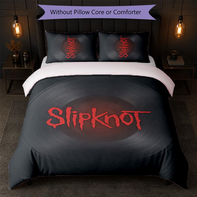 Slipknot Print 3Pcs Bedding Set Duvet Cover With Two Pillowcases Soft Bed Linen For Household Bedroom