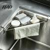 Металлическая Щетка Органайзер Угловая Раковина Полка Треугольная Стеллаж для Хранения, Нержавеющая Сталь Полая Сетчатая Полка Посуда Устойчивая Экономия Места Держатель для Губки для