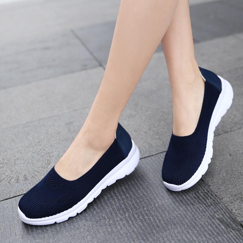 2025 весна и осень кроссовки для мам повседневная обувь, дышащие сетчатые кроссовки для бега, легкие кроссовки для ходьбы, ленивые кроссовки с одной педалью