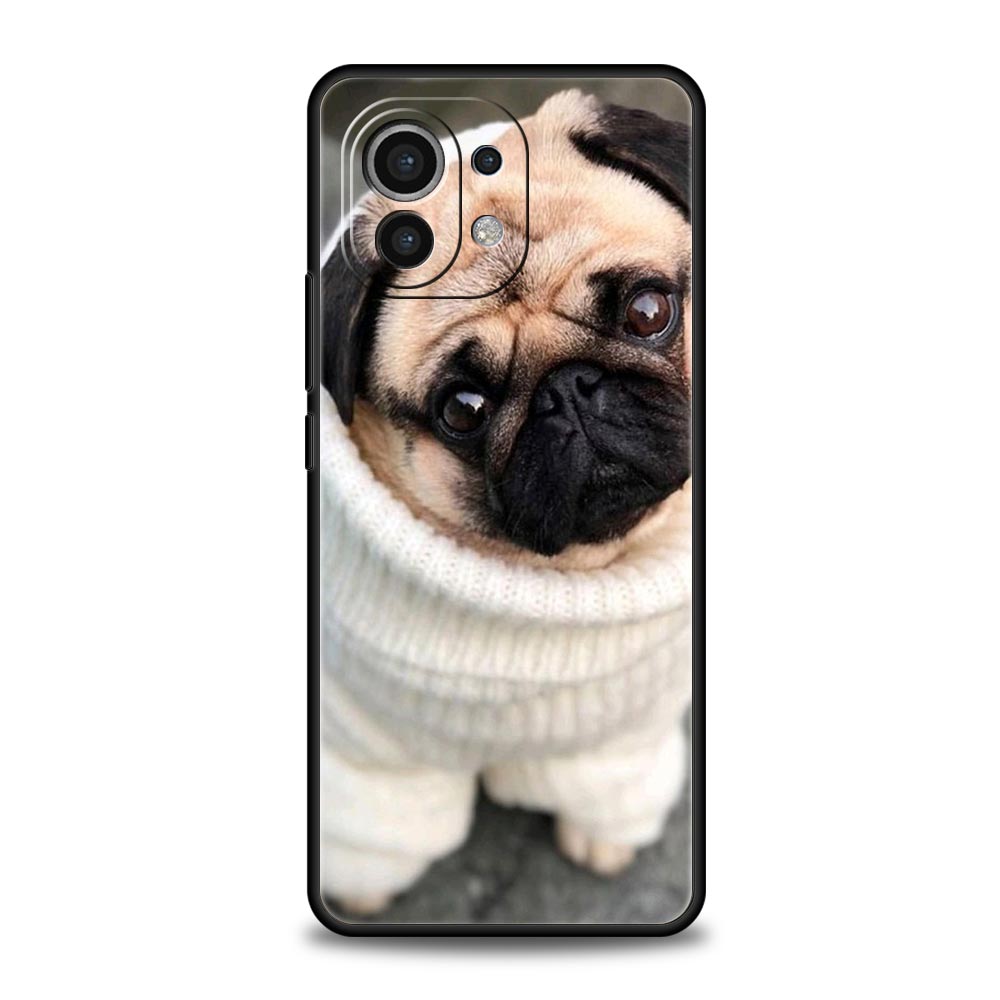 Чехол для телефона для Xiaomi Mi 15 14 14T 13T 12T Pro 12 13 11 Lite 5G 11T X6 X5 Pro Мягкий ТПУ чехол Милый Мопс Собака