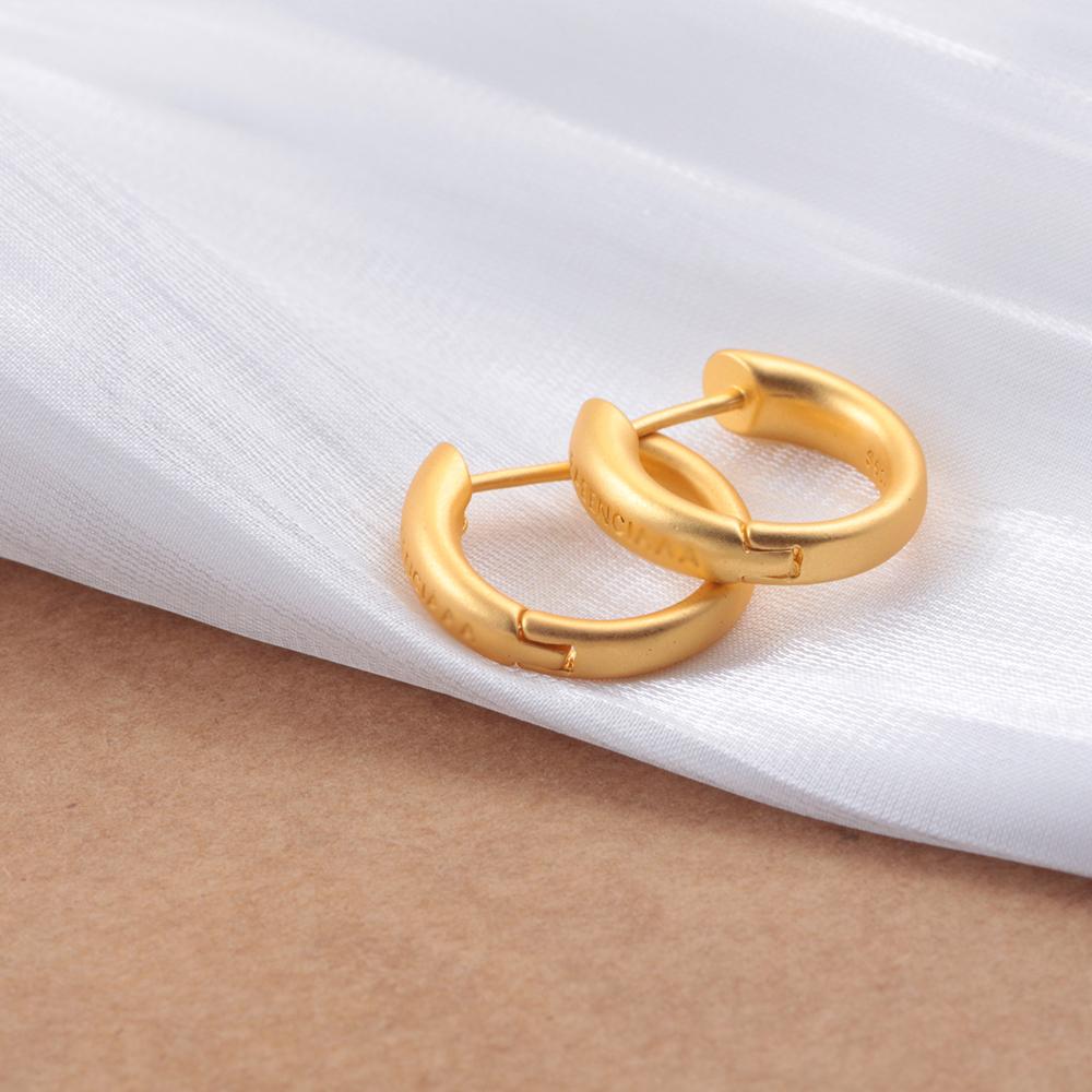 925 Стерлинговое серебро Матовое Золото медь Простой Круг Модные Мода Легкая Роскошь Дизайн Серьги Серьги Тип С