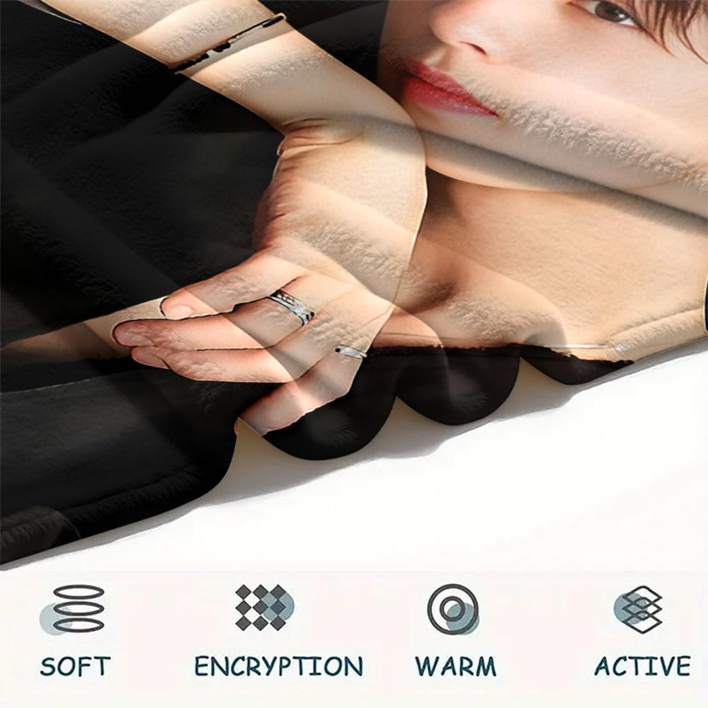 1 шт. Фланелевое одеяло с принтом Ча Ыну, Высокое качество, Для всех сезонов, Декор для дома, Тепло и уют, Идеально для рождественских подарков