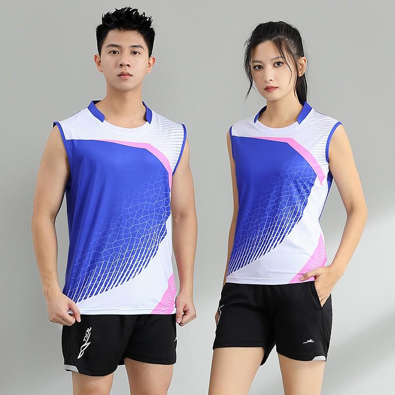 Men Women Sport Set Quick-Dry Sleeveless Top Shorts Badminton Training Competition Outdoor Fitness