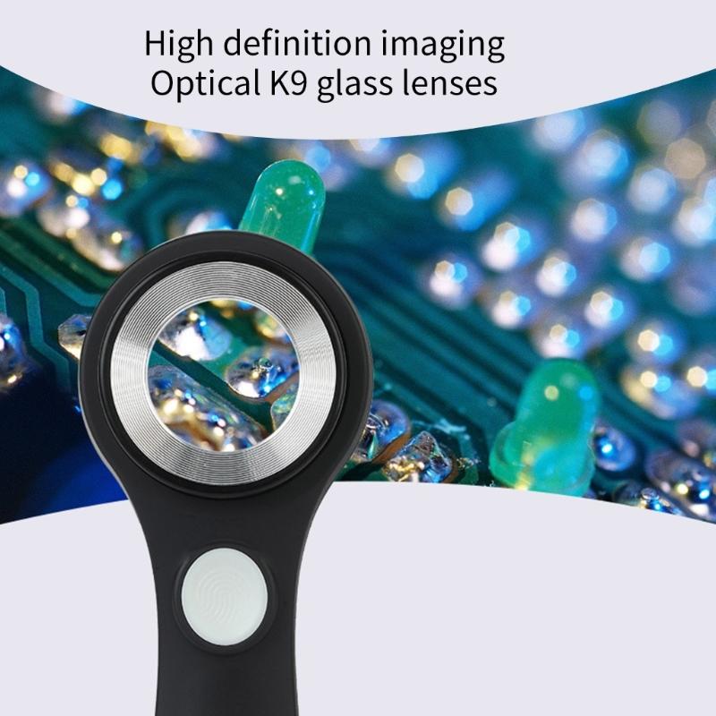 Magnifying Glass with Adjustable LED Lights,60X Glass Lens Handheld Illuminated Magnifier Reading Magnifying Glass