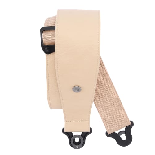 D'Addario Comfort Leather Auto Lock Guitar Strap with Strap Lock, Tan, 30BAL01