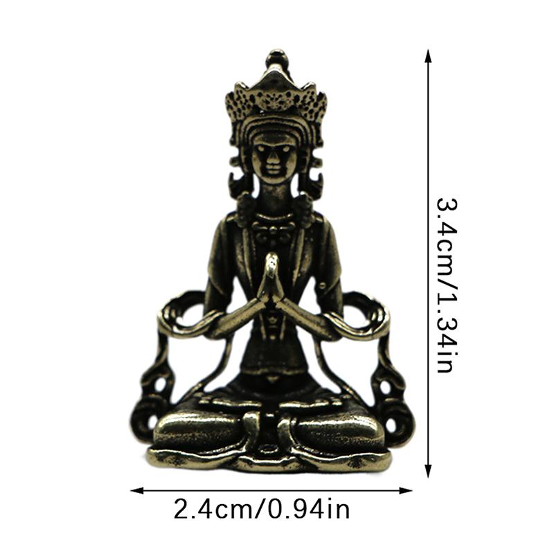 Ретро латунный медитативный дзен-буддизм домашний буддийский орнамент брелок маленькие медные статуэтки фигурка настольные ремесленные украшения