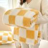 Thickened Checkerboard Flannel Sofa and Nap Blanket