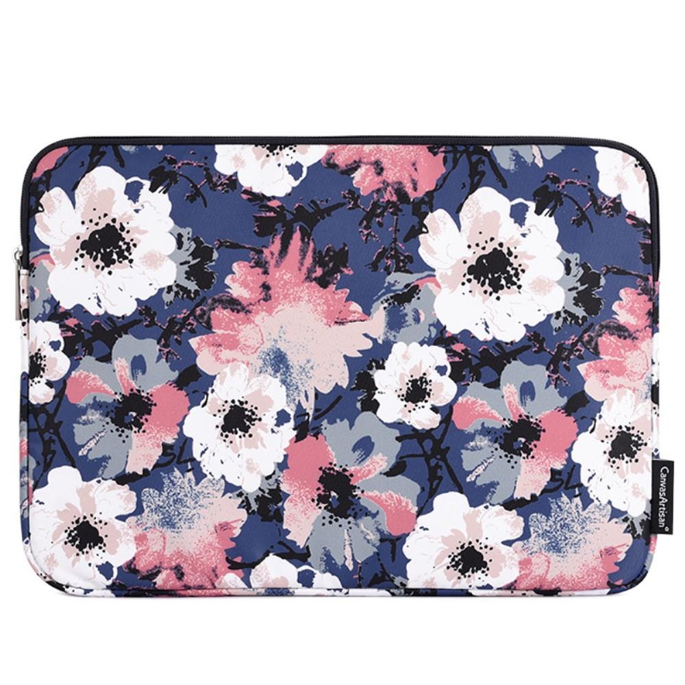13" Laptop Case with Watercolor Flower Pattern - Blue