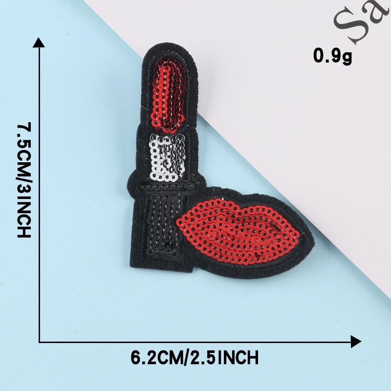 Этикетка из ткани с вышивкой бисером и пайетками Duoku для самостоятельной нашивки на одежду