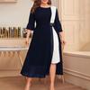 Women's Fashion Plus Size Skirt Chiffon Stitching Collision Color Waist Dress