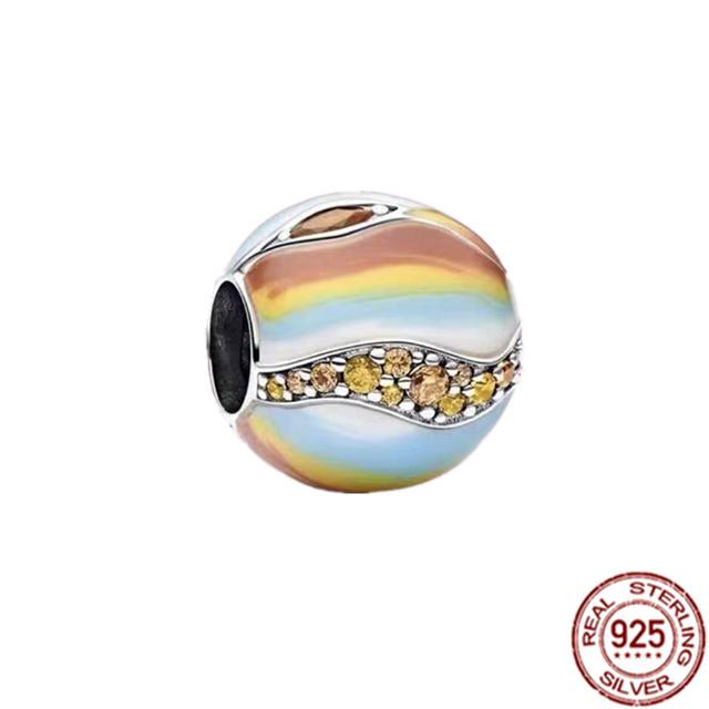 Подвеска-клипса, подвеска из стерлингового серебра 925 пробы, подходит для браслета, женский ювелирный подарок, красочный единорог, радуга