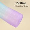 1500mL Water Bottle with Marker Straw Handle Leakproof Large Capacity Water Bottle Reusable Water Jug for Hiking Travel Outdoor Sports Gym Fitness