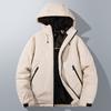 Graphene jacket fleece thickened cotton-padded coat men's winter business leisure warm windproof removable hat