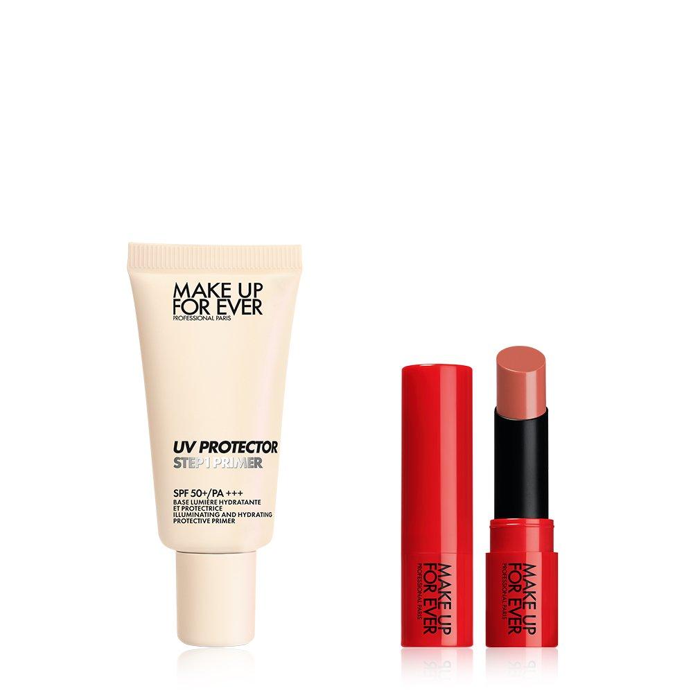Make Up Forever UV STEP 1 Protector BTG Special (15 мл + губная помада Мини Делюкс)
