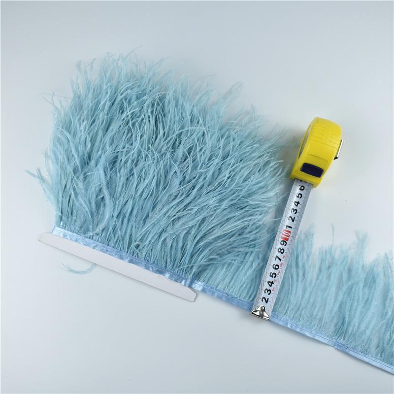 Feather1M 5M 10Meters Ostrich Feather Skirt Fringe Trims 10-15CM Ostrich Feather Ribbon Feathers for Crafts Wedding Feathers Decoration