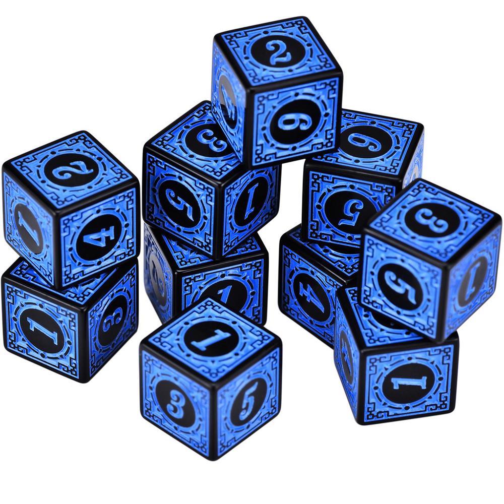 10 шт./набор 16 мм D6 игральные кости с квадратными краями и угловыми числами 6-гранные игральные кости акриловые игровые столы настольные игры бар паб клуб вечеринка DND