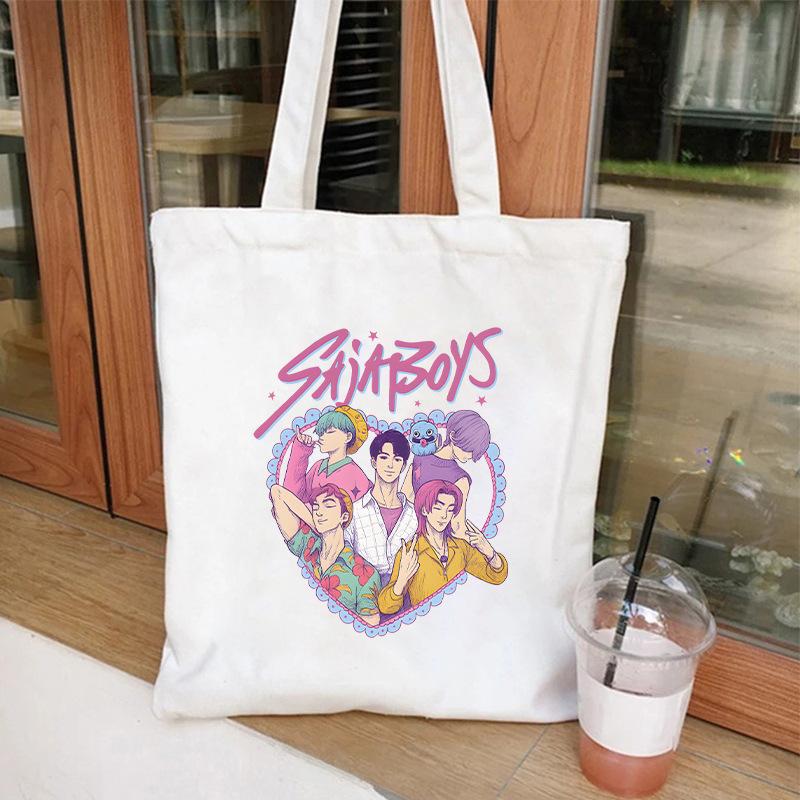 KPOP Demon Hunter Girl Group Saja Boys One-shoulder Canvas Bag Female Student Daily Shopping Handbag