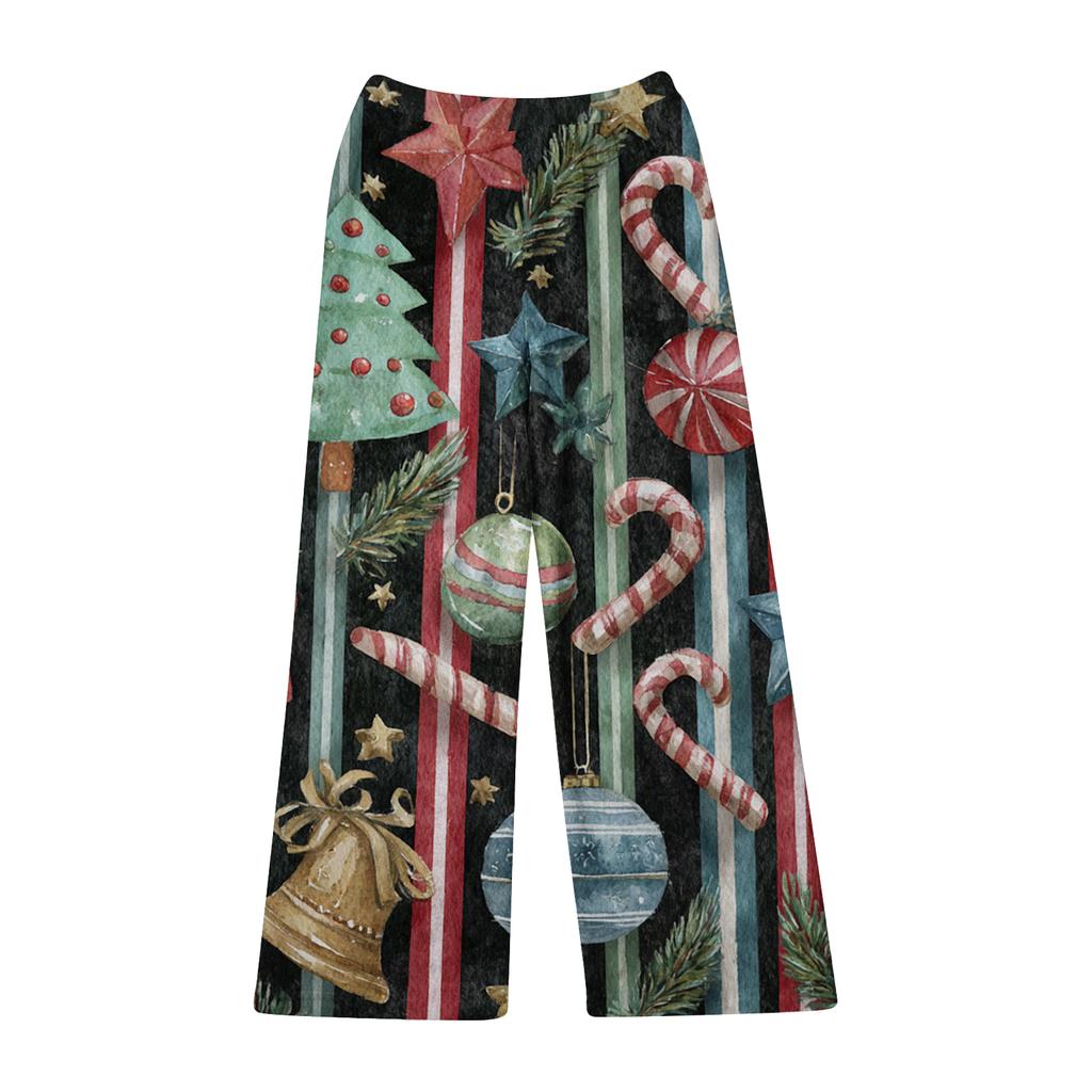 Женские повседневные модные фланелевые брюки с рождественским принтом, пижамные брюки