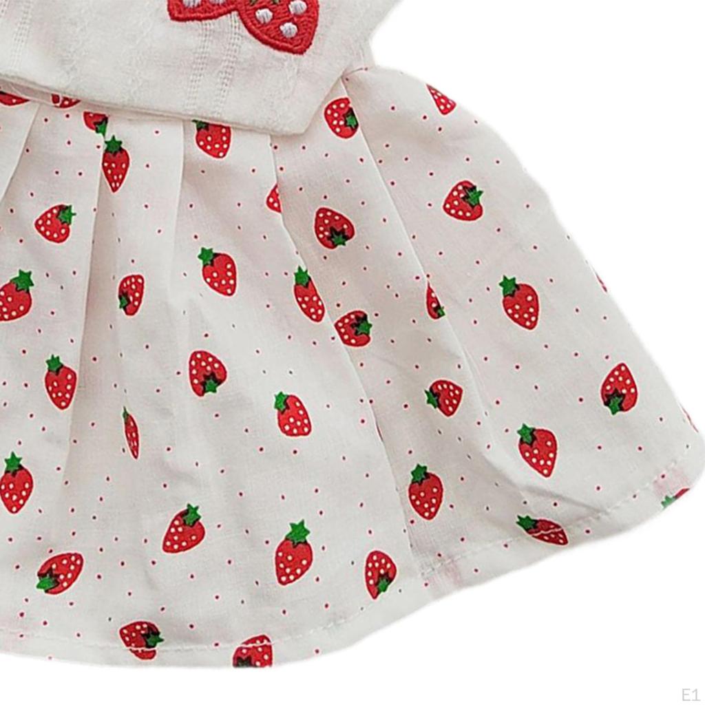 Платье для кукол «Клубника» и заколка-бантик, аксессуары для одежды ручной работы, повседневные наряды для девочек ростом 38 см