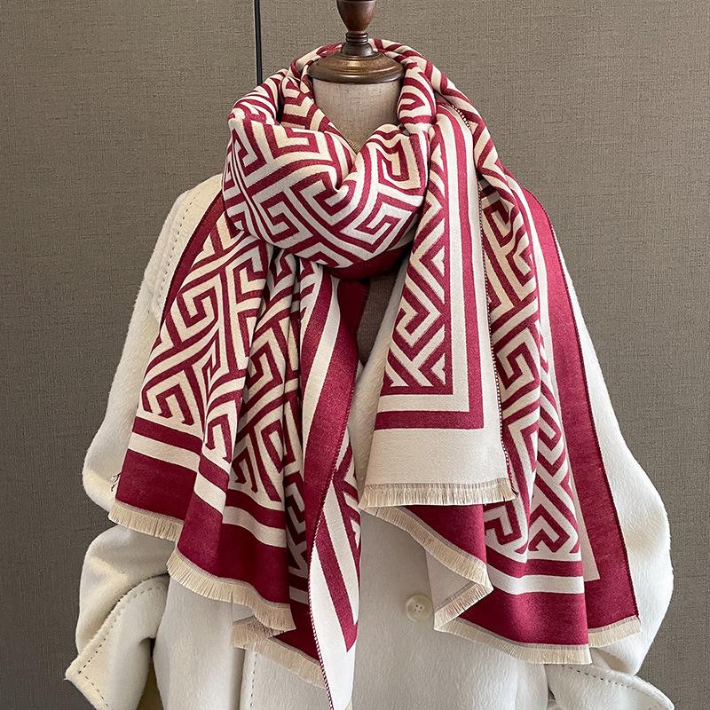 Winter New 2023 Cashmere Fashion Warm Scarf, Student Couple Air Conditioned Shawl
