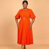 Pleated Midi Dress with Cape Sleeves and Diamond Belt Detail Perfect for Church Events Weddings and Elegant Daytime Occasions