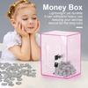 Clear Acrylic Piggy Bank with Key Kids Adults Money Saving Box Large Capacity Openable Transparent Savings Jar Coin Cash Container