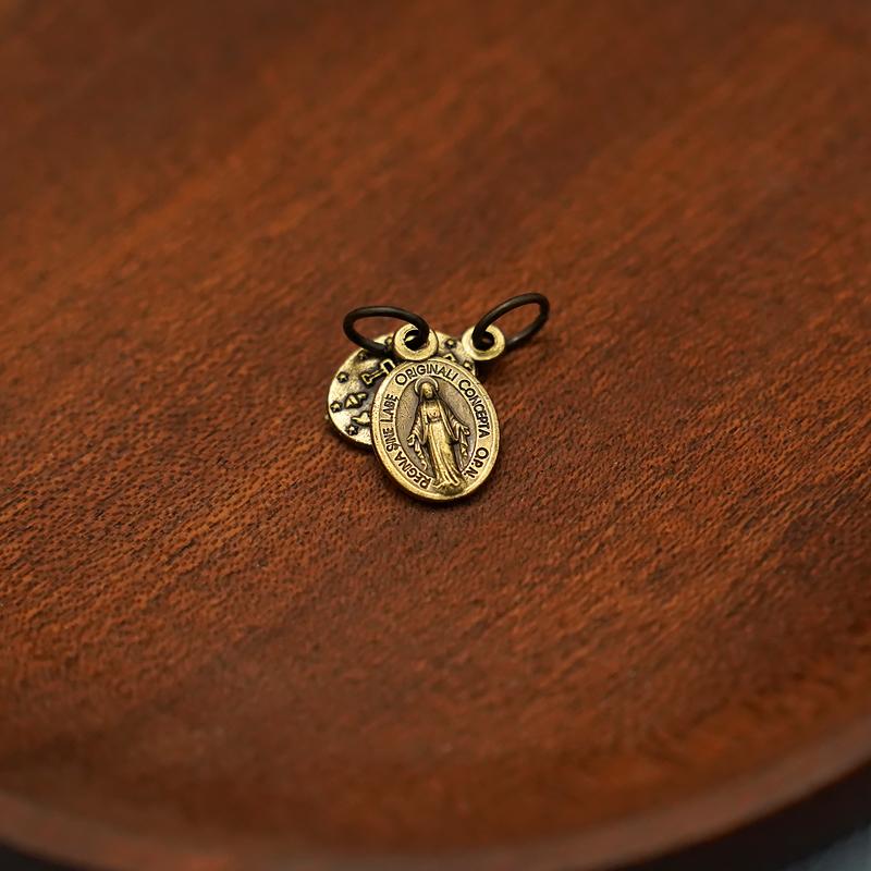 Чудотворное ожерелье с медальоном Католическая Дева Мария Овальные подвески, медный сплав Мадонны подвеска ожерелье браслет шнур ювелирные изделия DIY аксессуары