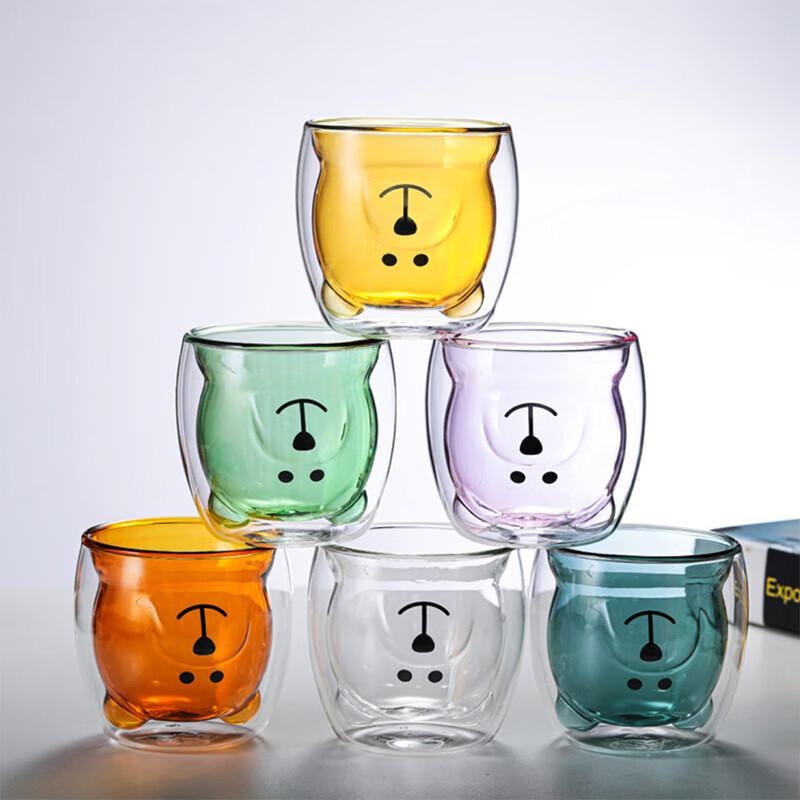 MULTIPOTENT Cute Bear Double-Wall Glass Mug
