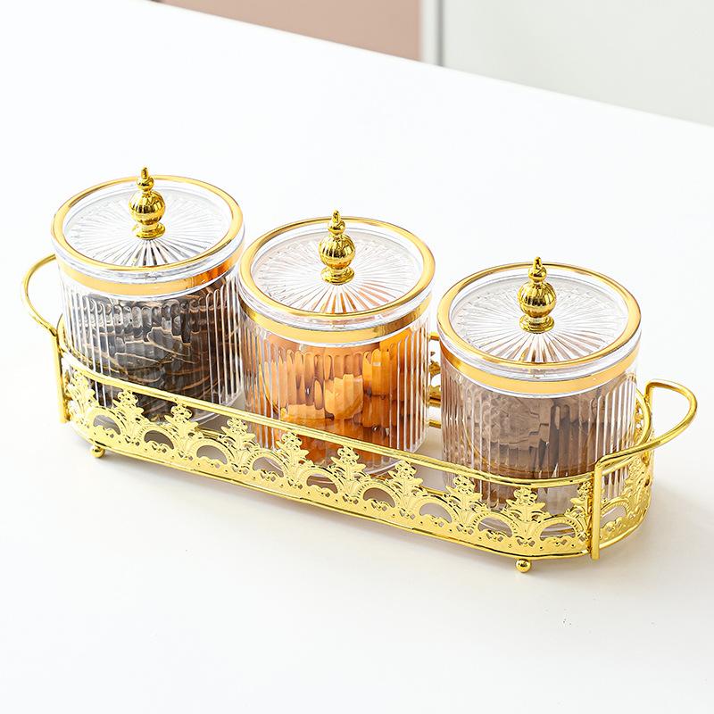 Прозрачная полосатая банка для приправ на кухне, контейнер для хранения зерна, позолоченная банка для сахара, бытовая коробка для приправ, банка для соли