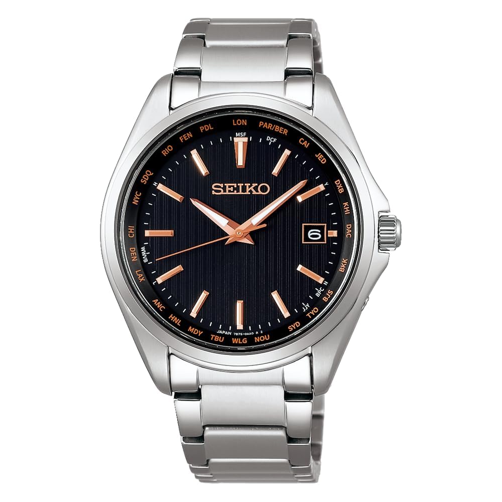 Seiko Selection Solar Radio-Controlled Titanium Watch World Time Function SBTM293