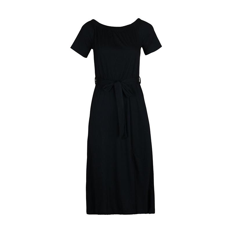 Summer European And American Women'S Clothing Elegant Off The-Shoulder Short-Sleeved One-Word Collar Dress