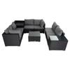 Patio Furniture Sets Modular Outdoor Lounge Set – 9Pcs Sofa, Armchairs And Coffee Table