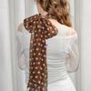 2025 Women's Brown Polka Dot Silk Scarf: Versatile Tie, Neck Accessory, Hairband, Hair Tie