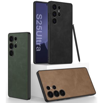 Чехол для мобильного телефона Samsung S25Ultra S25plus Матовый Однотонный Кожаный Персонализированный Простой Ультратонкий Защитный Чехол для Мужчин и Женщин