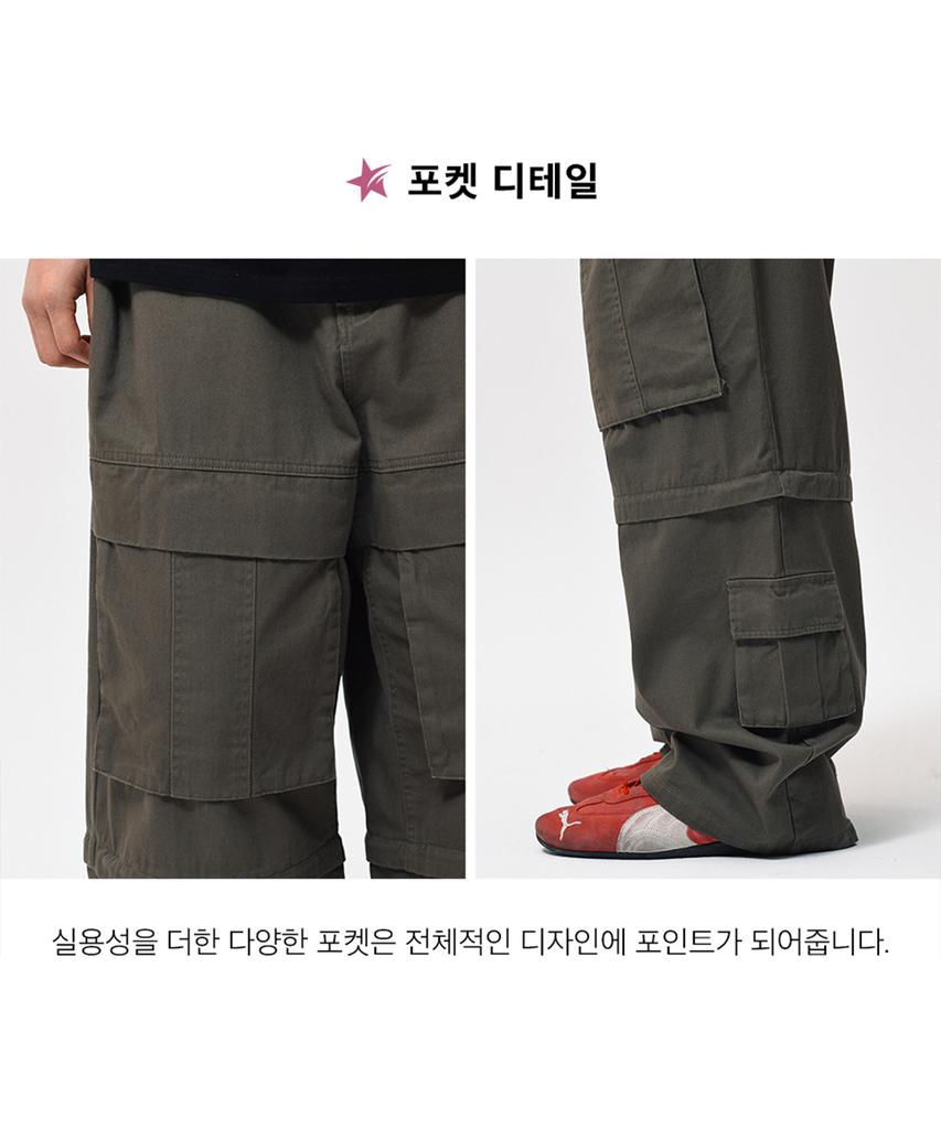 PHYSICAL DEPARTMENT Detachable Big Cargo Pants Navy