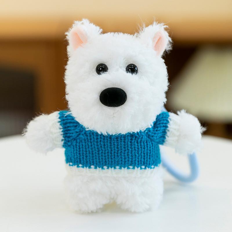 West White Highland Terrier Keychain Toy Cartoon Keyring Gift Animal Decoration
