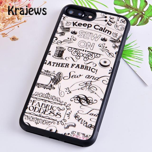 Krajews Sewing Machine Pattern Phone Case Cover For iPhone 17 Air 16 15 14 plus 12 13 pro max coque Fundas