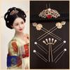 Роскошный набор заколок в китайском стиле, женские украшения для волос ручной работы, винтажный набор заколок для волос в стиле ханьфу, головной убор