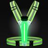 Glow-in-the-Dark Reflective Vest for Night Running and Cycling with Adjustable Elastic Straps and Dual Charging Feature