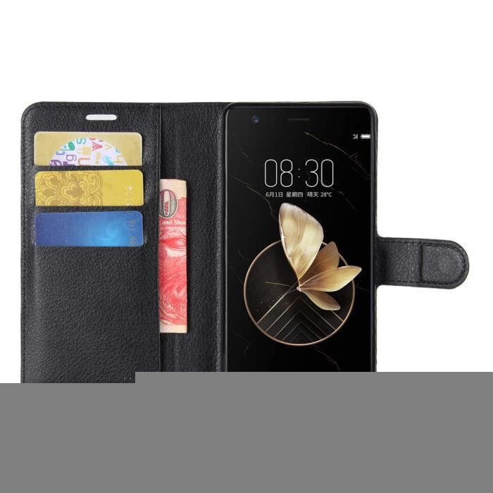 Housse Porte-cartes Clip Ceinture Rotatif 360 Étui Fermeture Magnétique pour => TEXET X-MEDIUM, TM-4572 > Noir